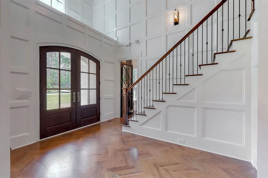 Hardwood flooring herringbone work in Evans, GA