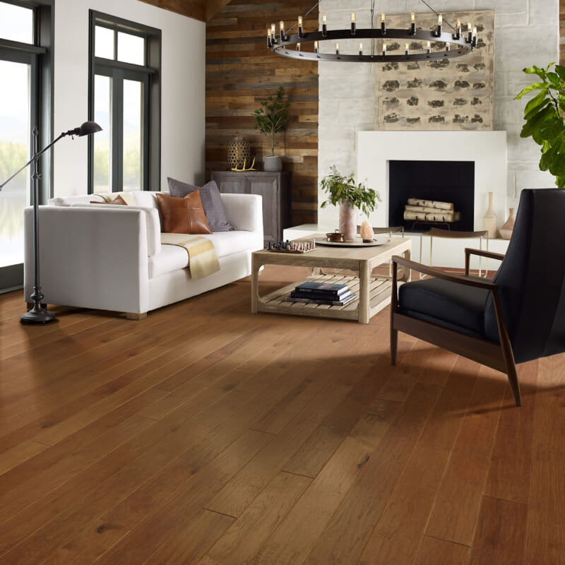 modern rustic hardwood flooring in cozy living room