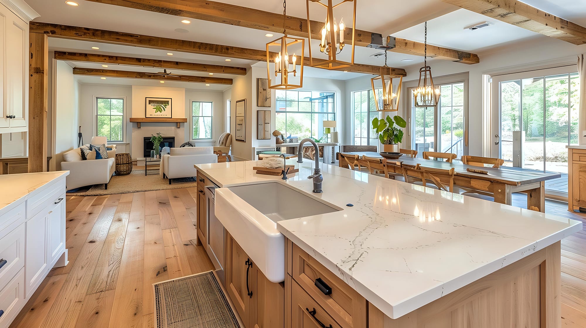 Warm modern kitchen design