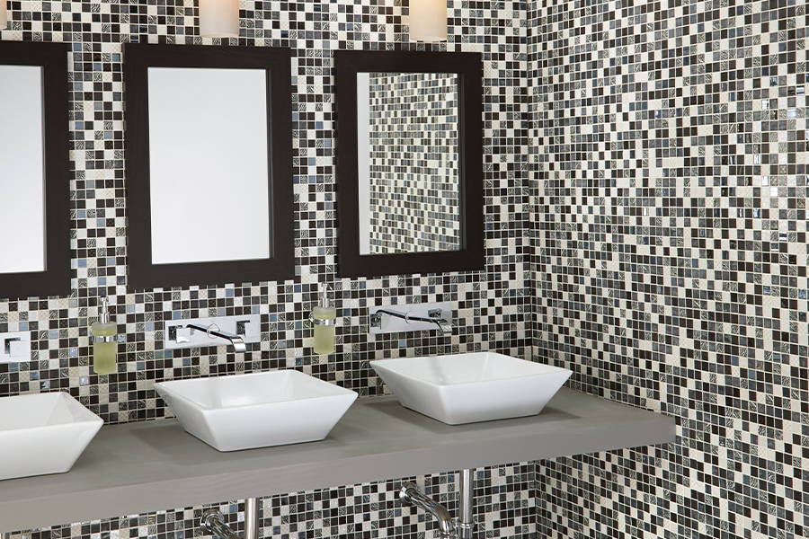 Where is the best place to use glass and accent tile?