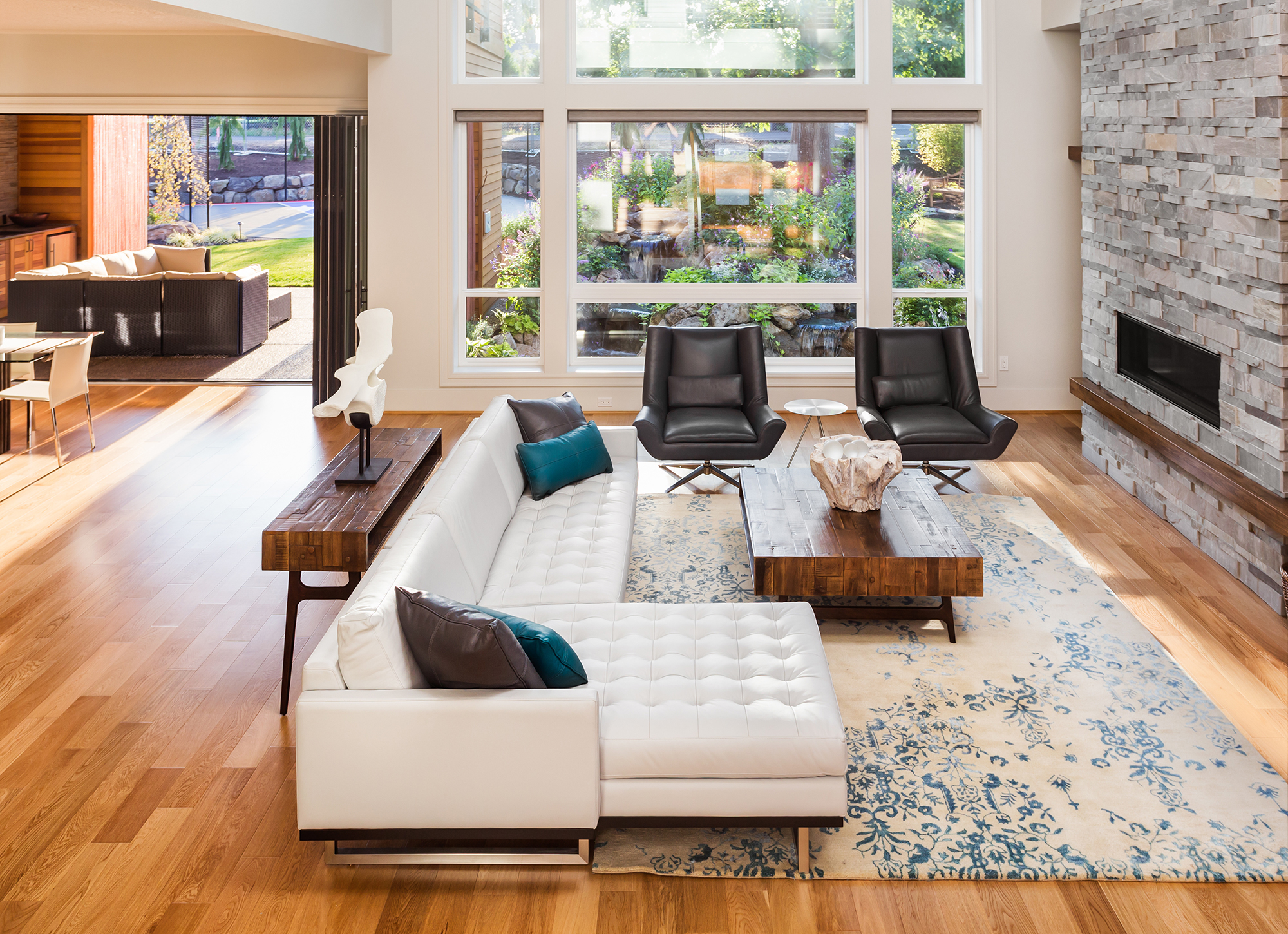 Engineered and Solid Wood Flooring in a large luxury living by Markville in Markham, ON & Toronto, Ontario