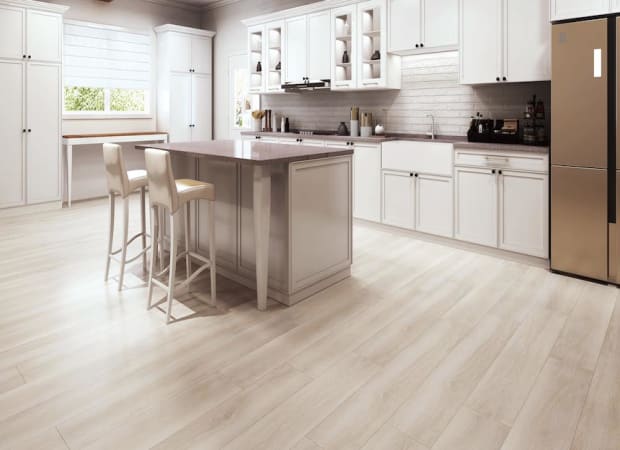 Vinyl Flooring in the kitchen setting by Flooring 101 in Oxnard, CA - Ventura, CA - Bakersfield, CA - Goleta, CA - Thousand Oaks, CA - Santa Maria, CA - Simi Valley, CA. 
