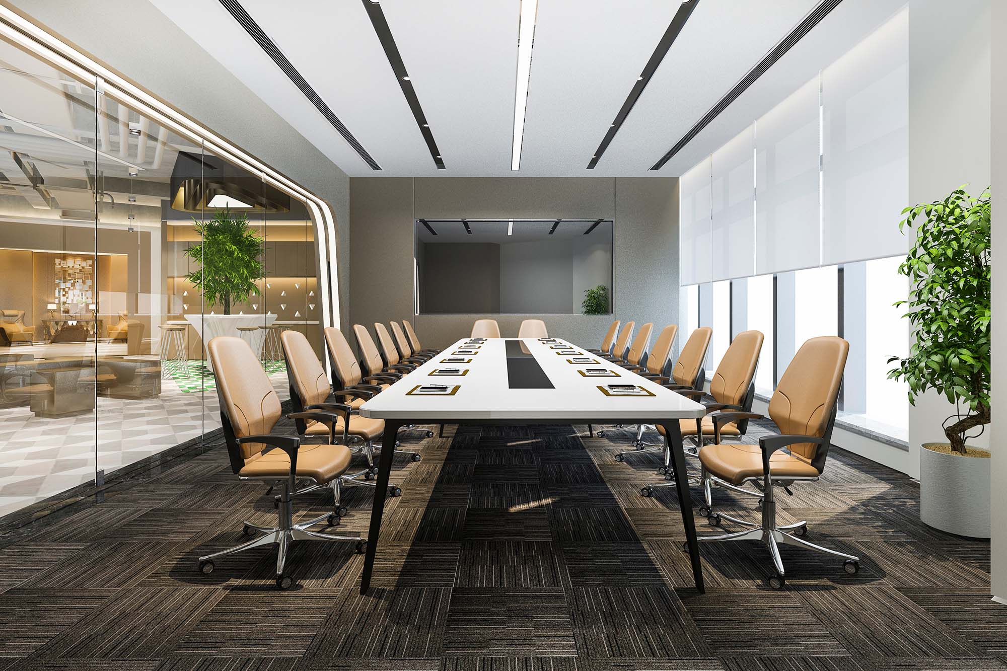 Karastan Wool Carpet in a large luxury office by Degraaf Interiors in Grand Rapids, MI and Hudsonville, Mi