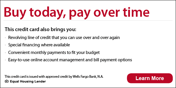 Apply now for financing through Wells Fargo
