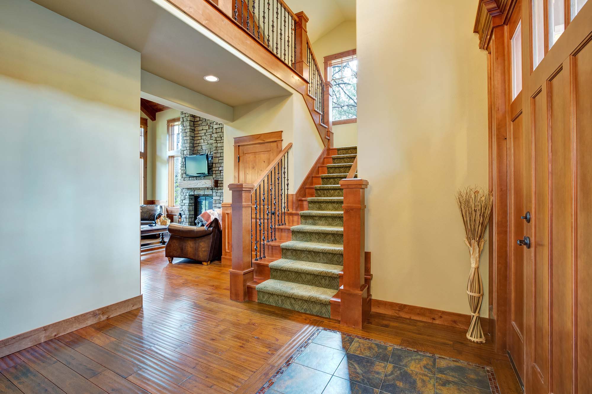 Custom stair runners by AJ Rose Custom Stair runners in a luxury home by AJ Rose in Needham, Lynnfield, Natick, Burlington, MA