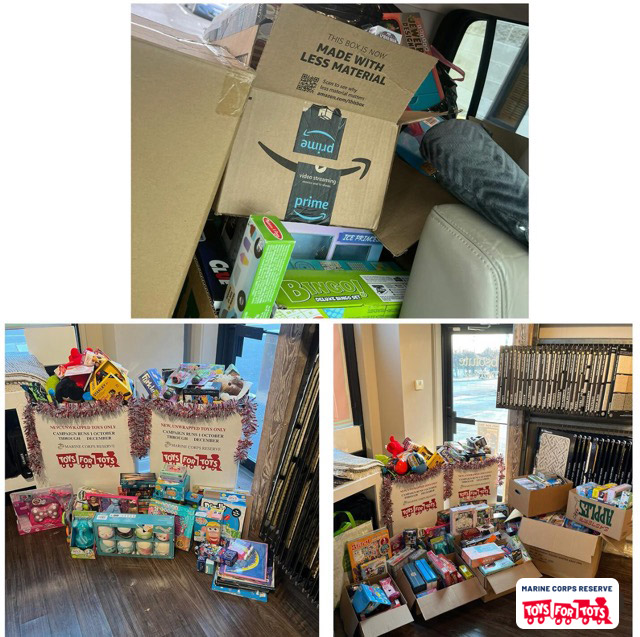 Toys for Tots donations from Absolute Floor Designs in Fairfield, CT