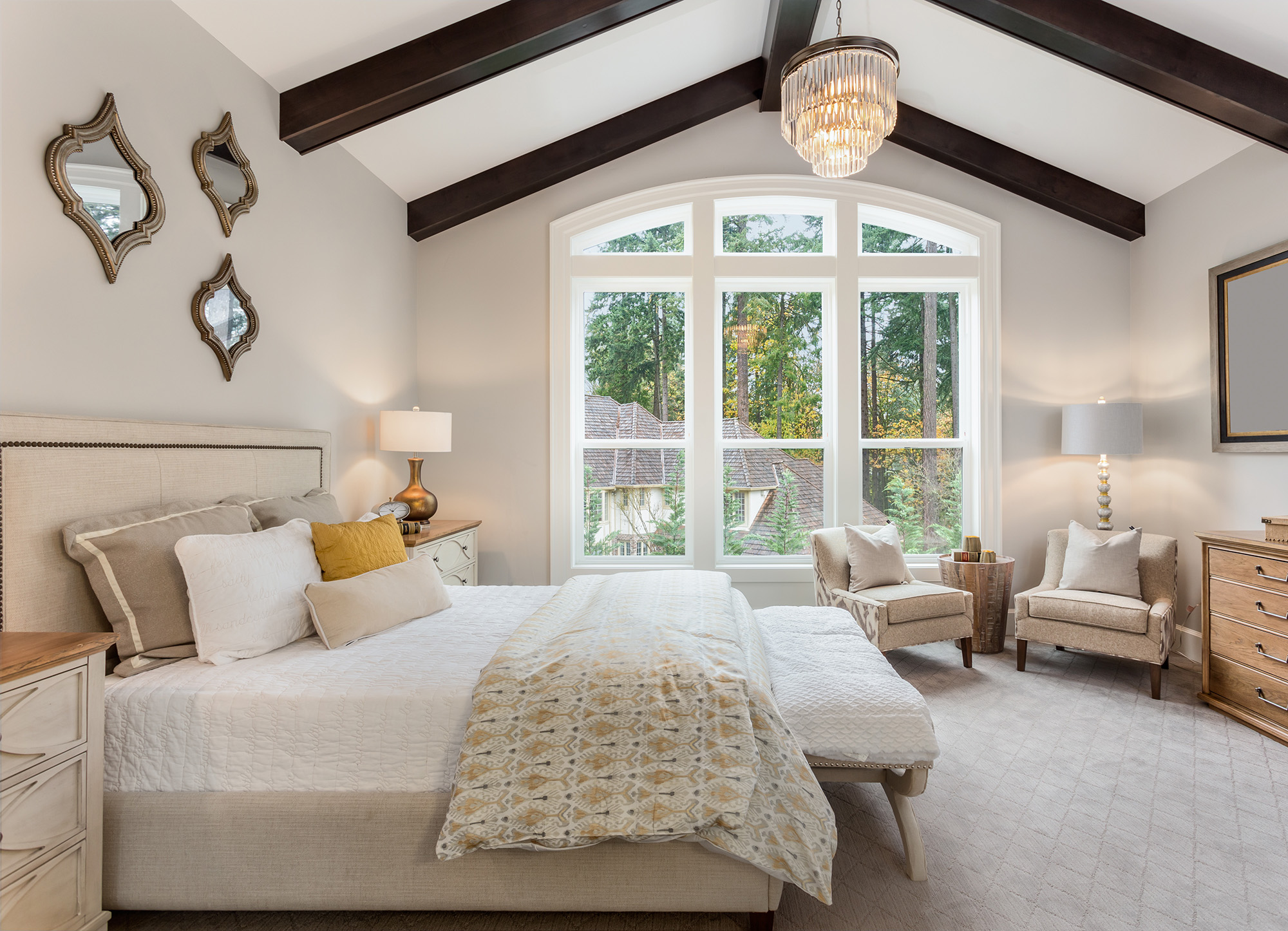 Karastan Carpet in a large bedroom by Degraaf Interiors in Grand Rapids, MI and Hudsonville, Mi