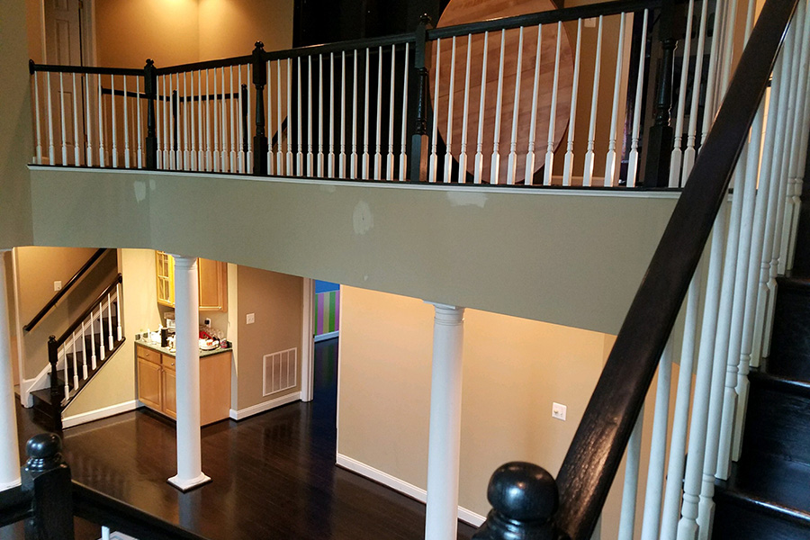 Stair and rail refinishing in Leesburg, VA from Prospect Hardwood Flooring