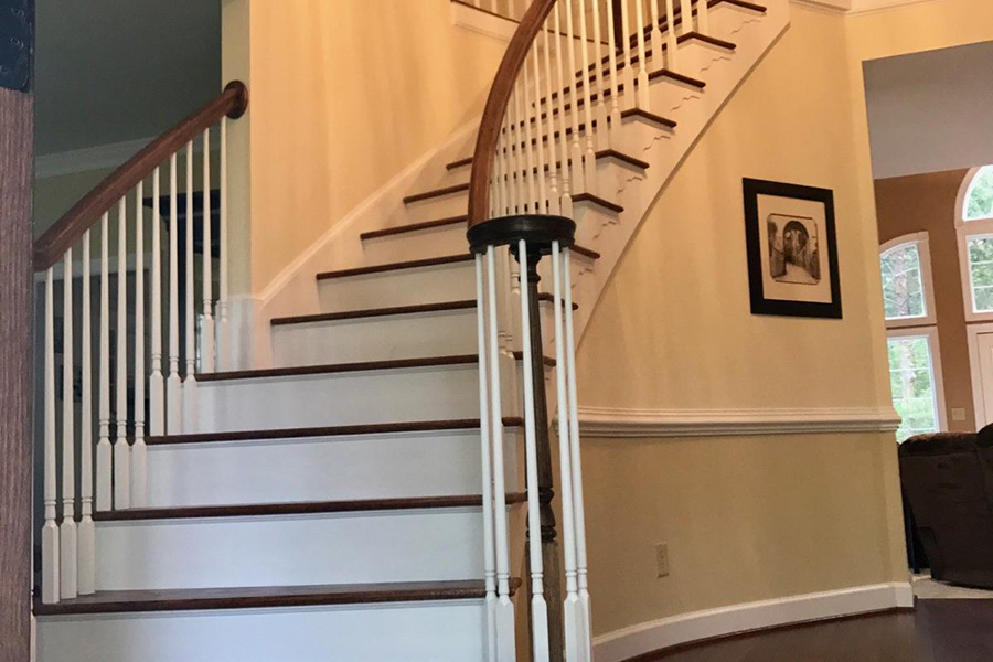 Stair and rail refinishing in Dale City, VA from Prospect Hardwood Flooring