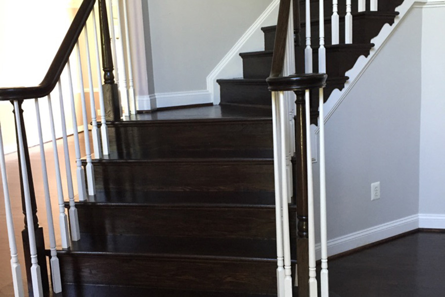 Stair and rail refinishing in Dale City, VA from Prospect Hardwood Flooring