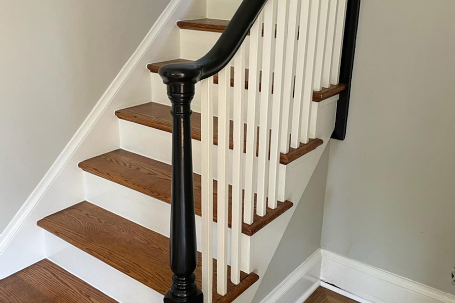 Stair and rail refinishing in Aquia Harbor, VA from Prospect Hardwood Flooring