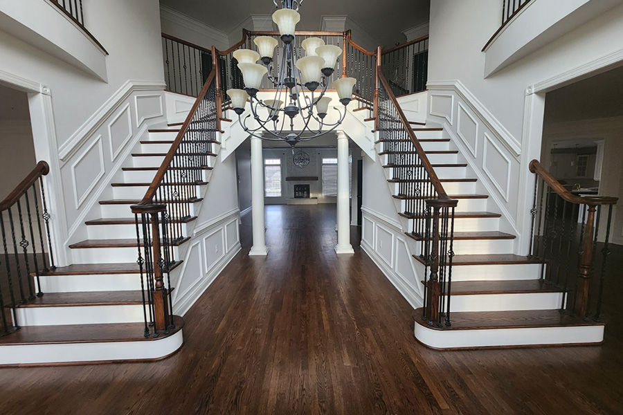 Stair and rail refinishing in Aquia Harbor, VA from Prospect Hardwood Flooring