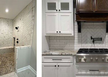Backsplashes & custom showers from Storey's Floor & Carpet Inc.