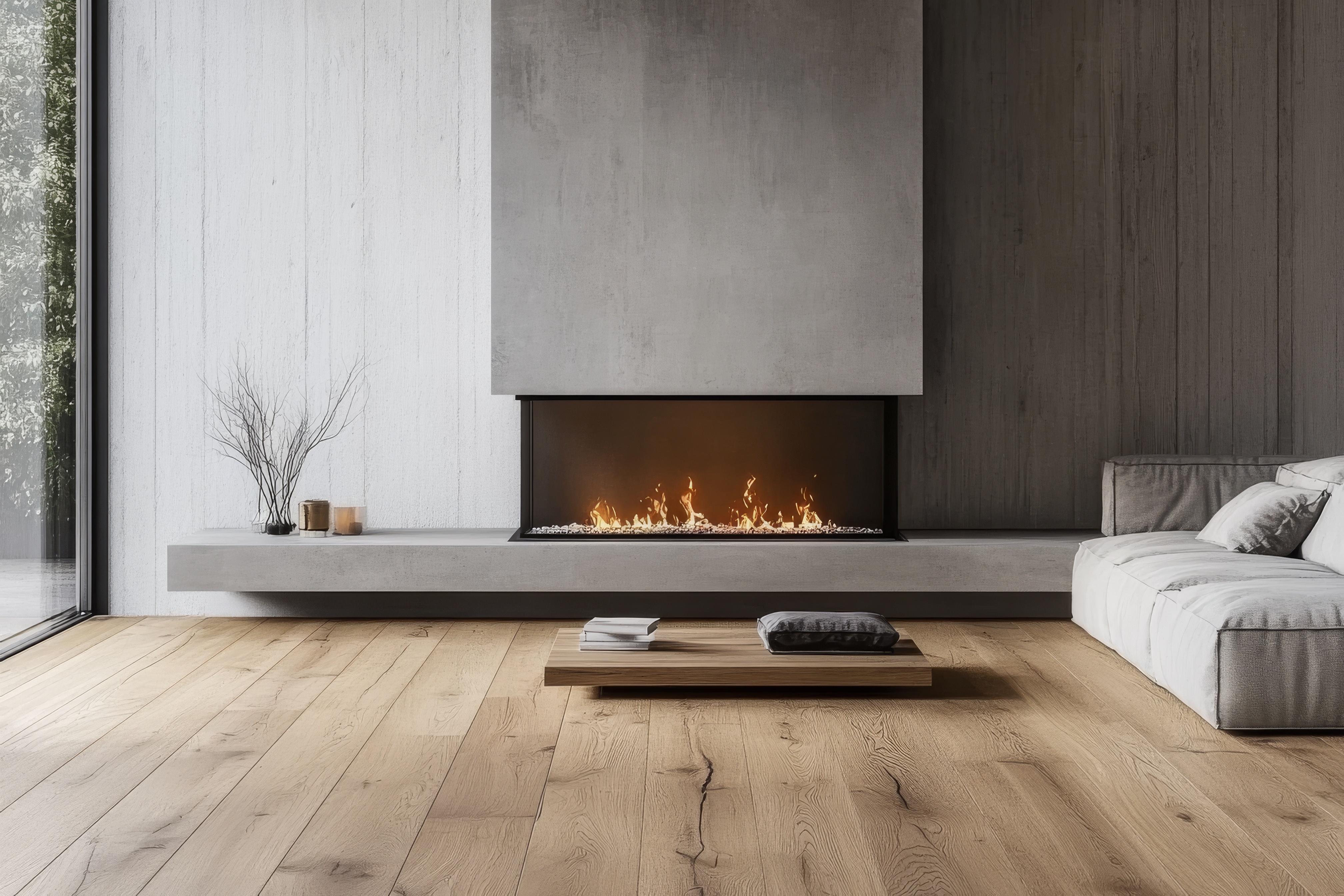 Expansive open-concept living area featuring light wood-look laminate flooring by FloorCo Premium in Temple, Waco, and Killeen, Texas.
