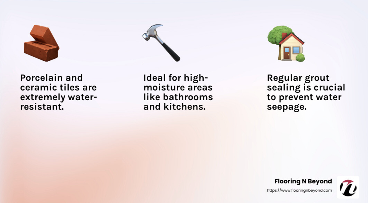 Regular grout sealing is crucial to prevent water damage. - Best waterproof flooring options infographic 3_facts_emoji_light-gradient