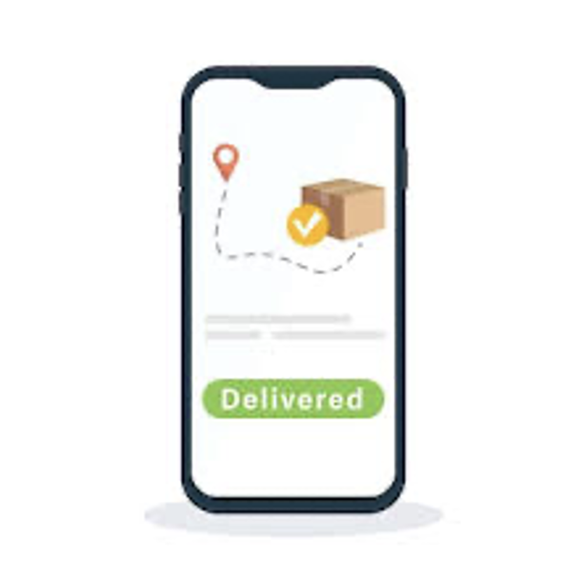A phone with a box and a location on the screenDescription automatically generated