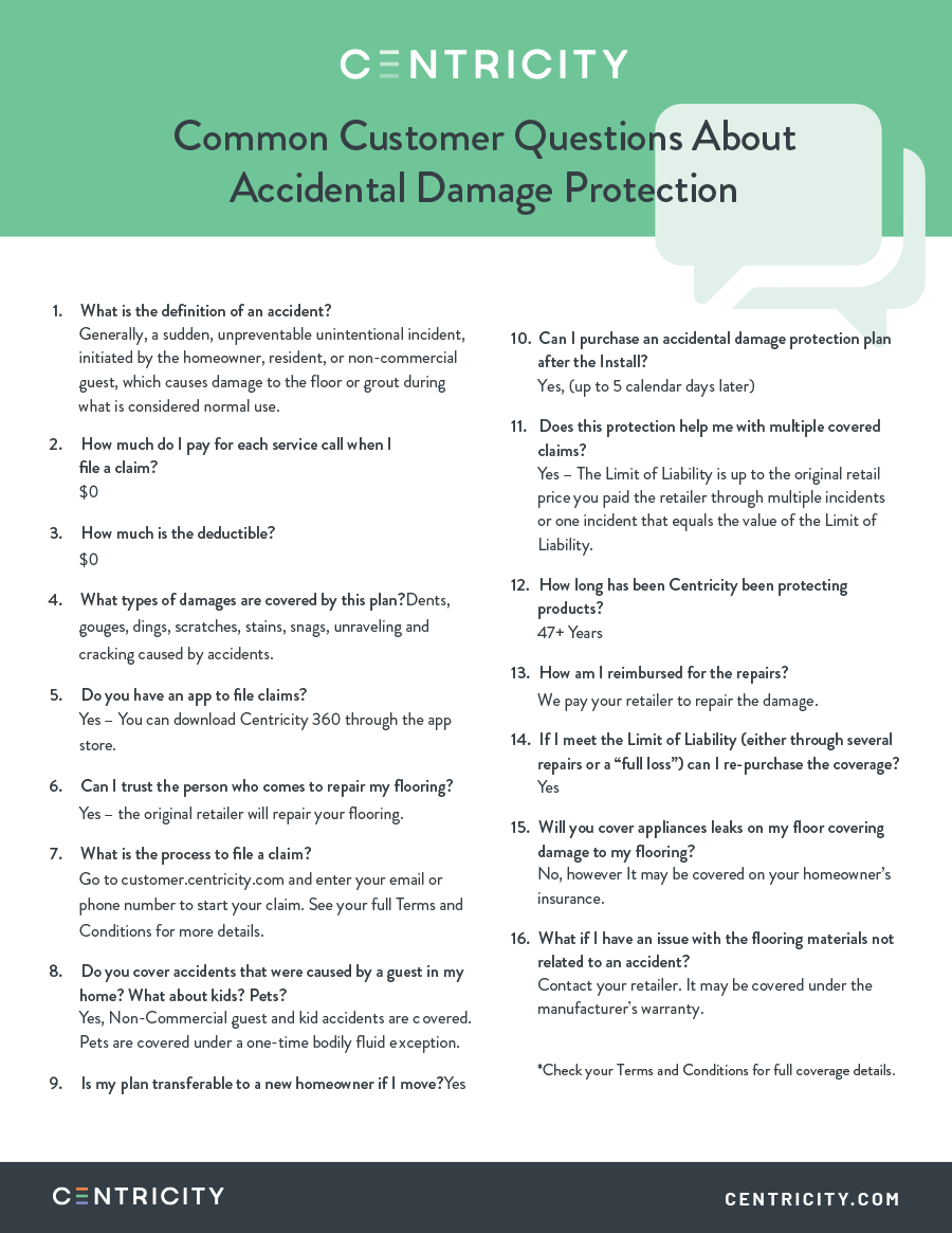 Flooring protection from Centricity