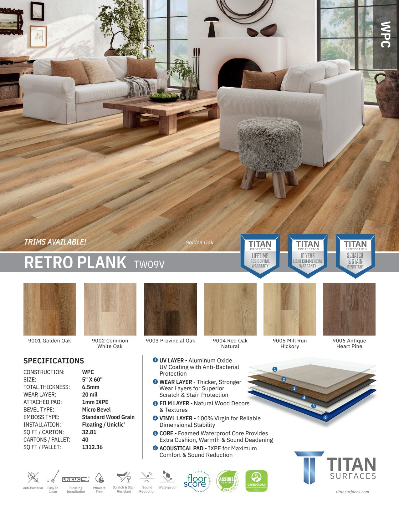 Titan LVT Style Sheet Retro Plank