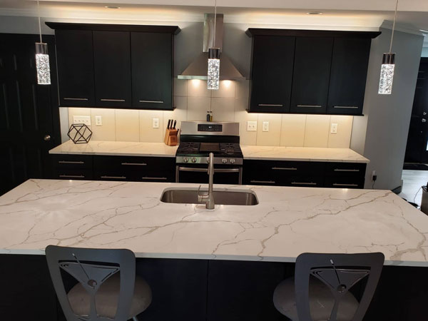 Modern Black And Quartz Kitchen in Ellsworth, ME