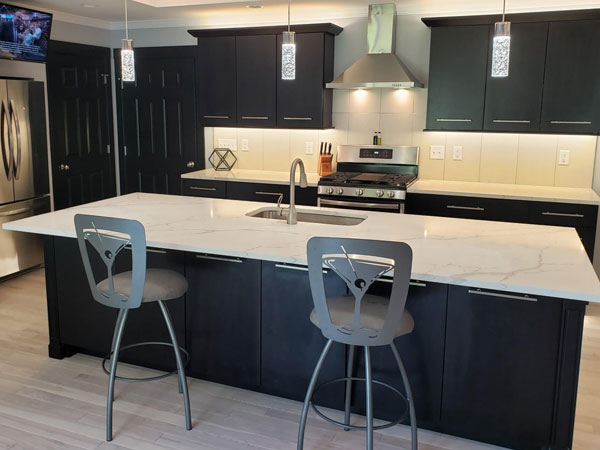 Modern Black And Quartz Kitchen in Bangor, ME