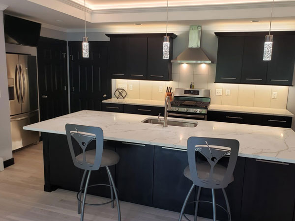 Modern Black And Quartz Kitchen in The Greater Bangor, Maine Area