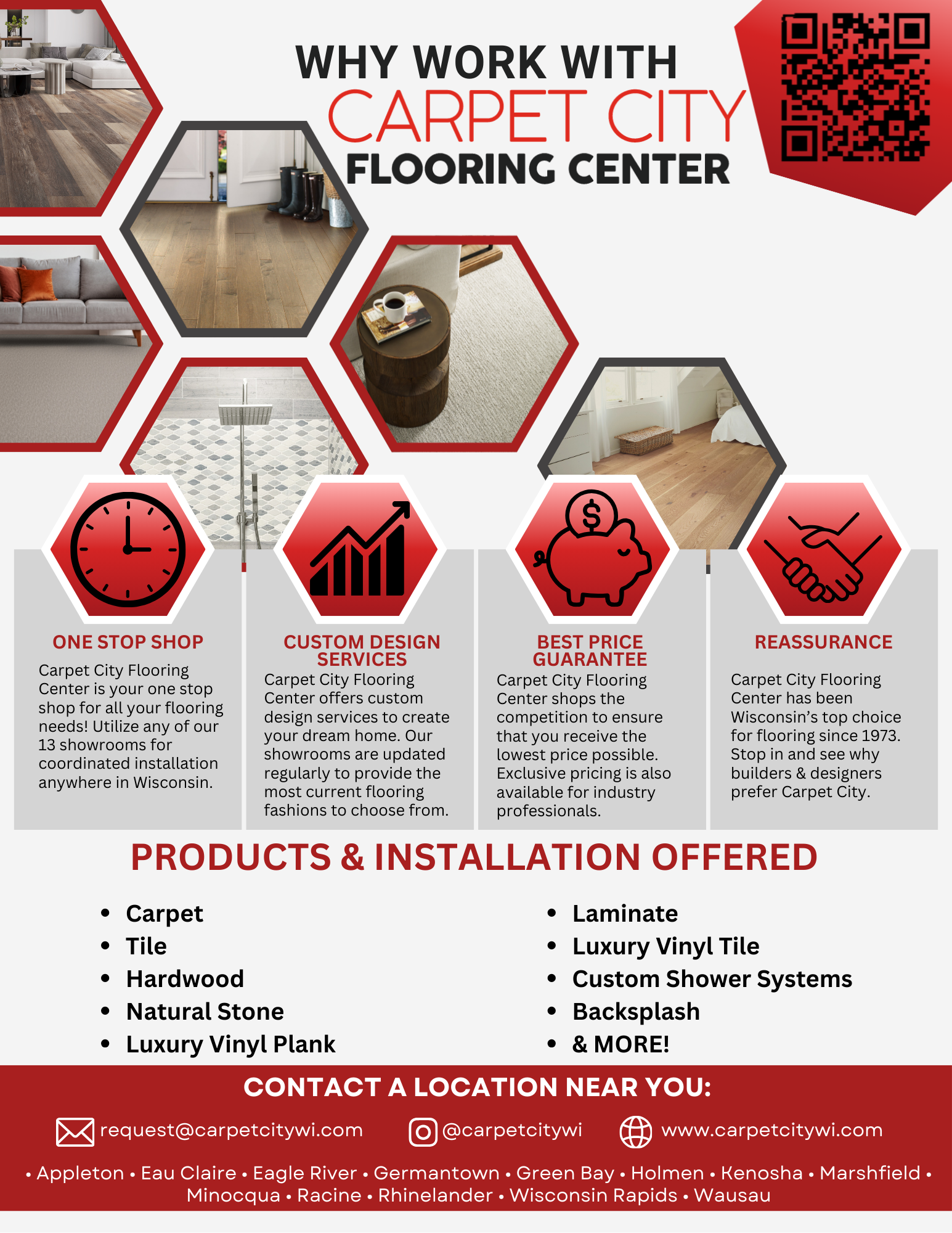 The best service, the best selection and the best prices in Wausau, WI from Carpet City guaranteed!