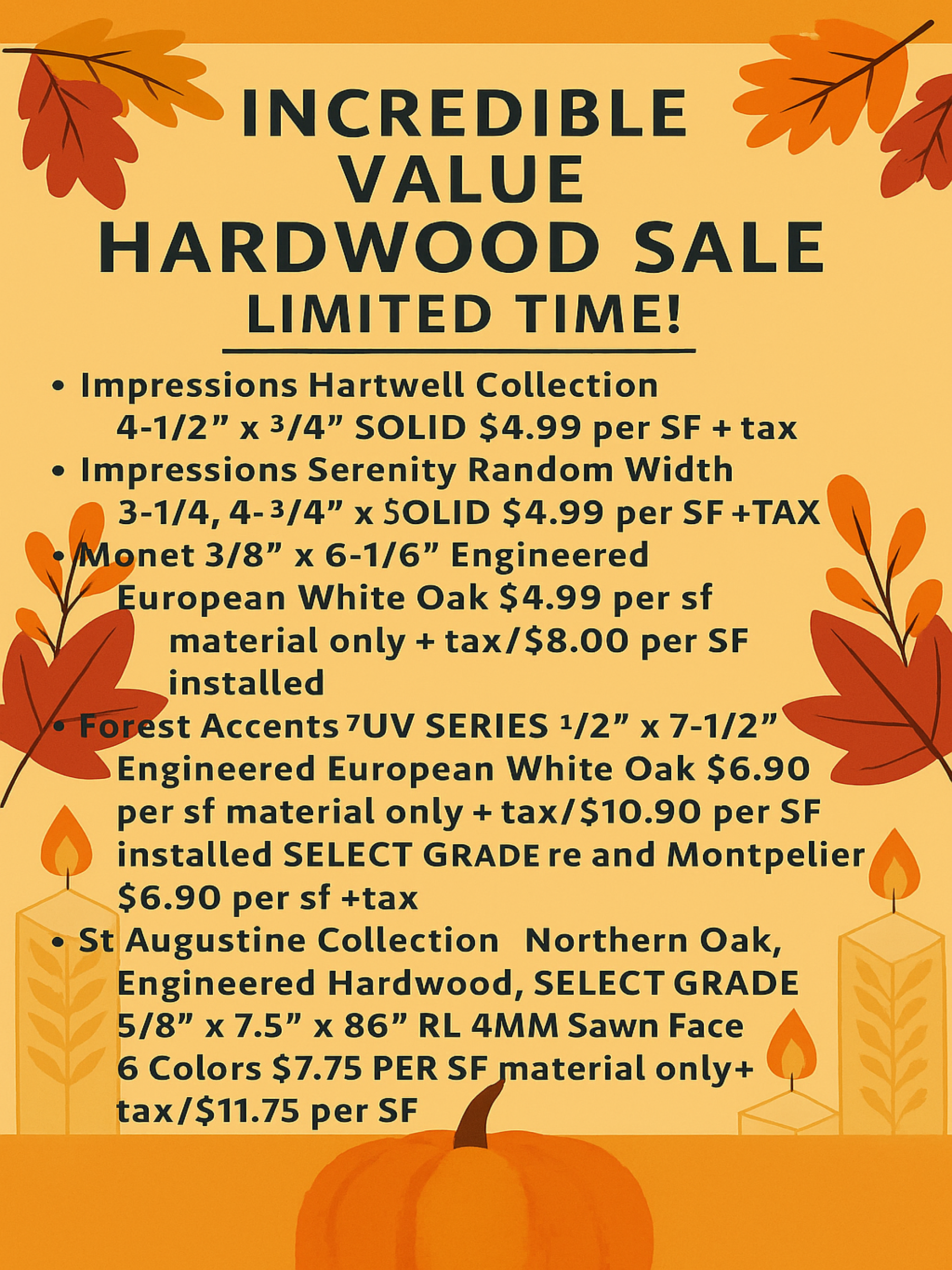 Fall Sale Flyers