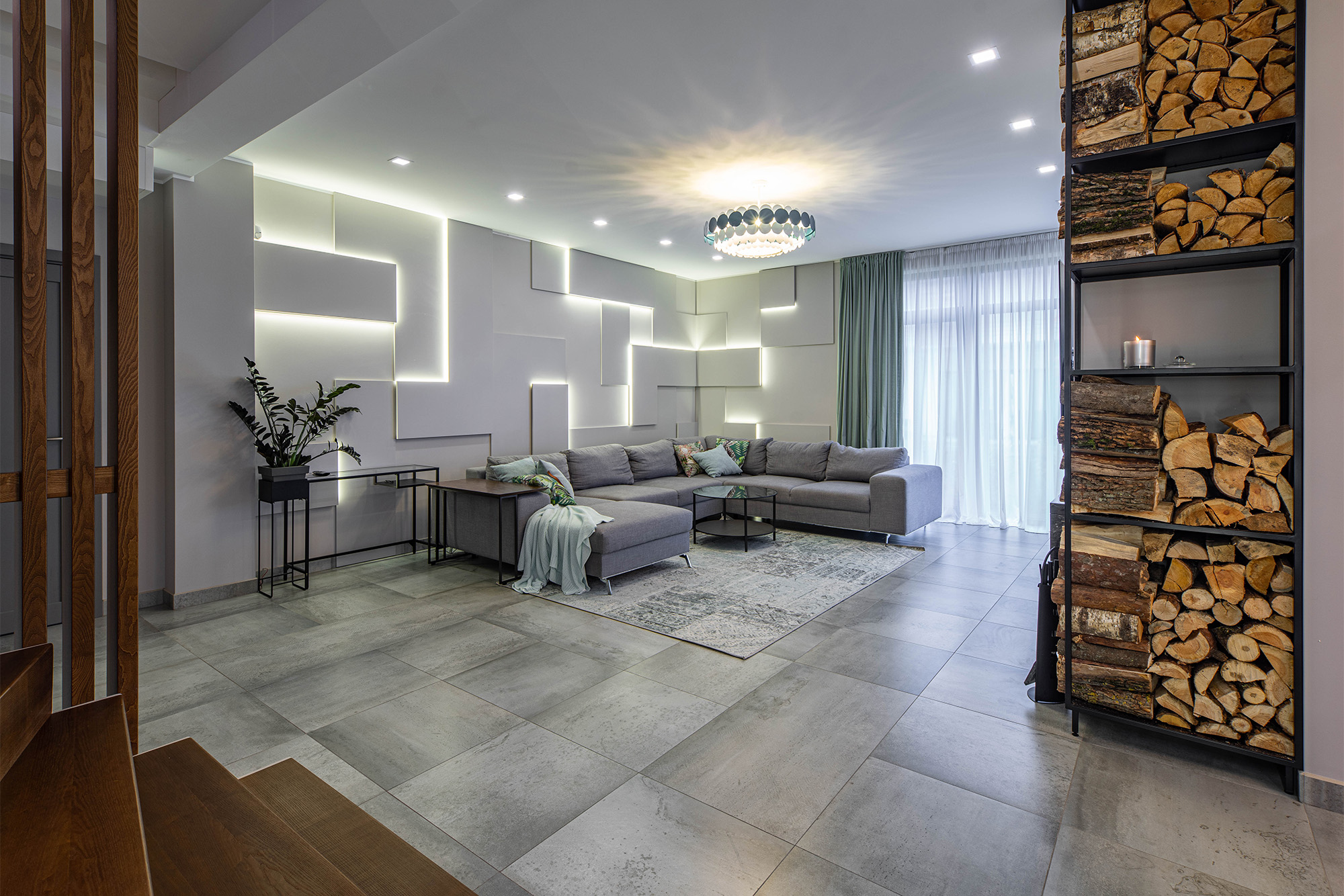 Luxury Tile flooring in a living room space by Hadingers in Fort Myers Florida