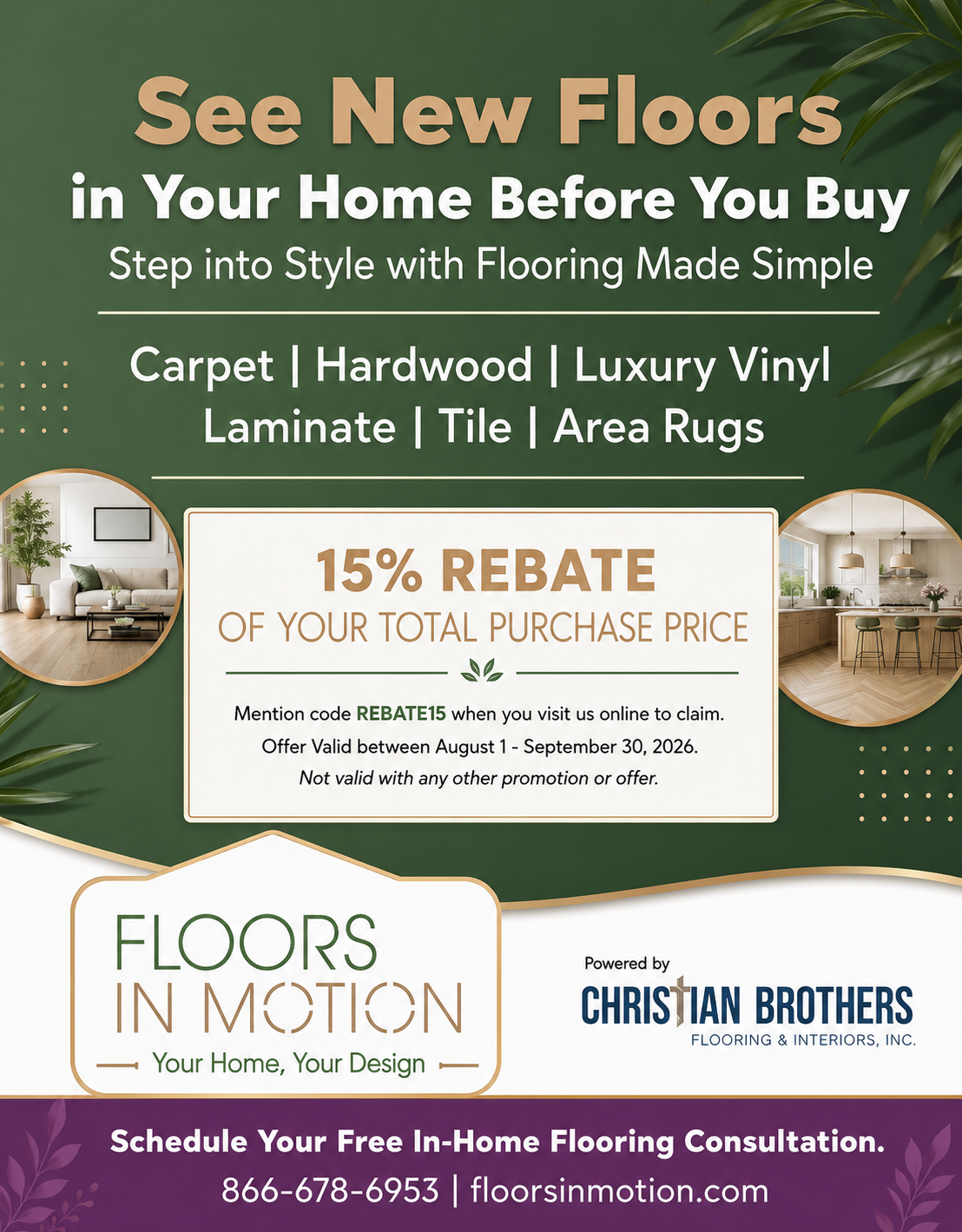 Summer Promotion August 26 - Floors in Motion