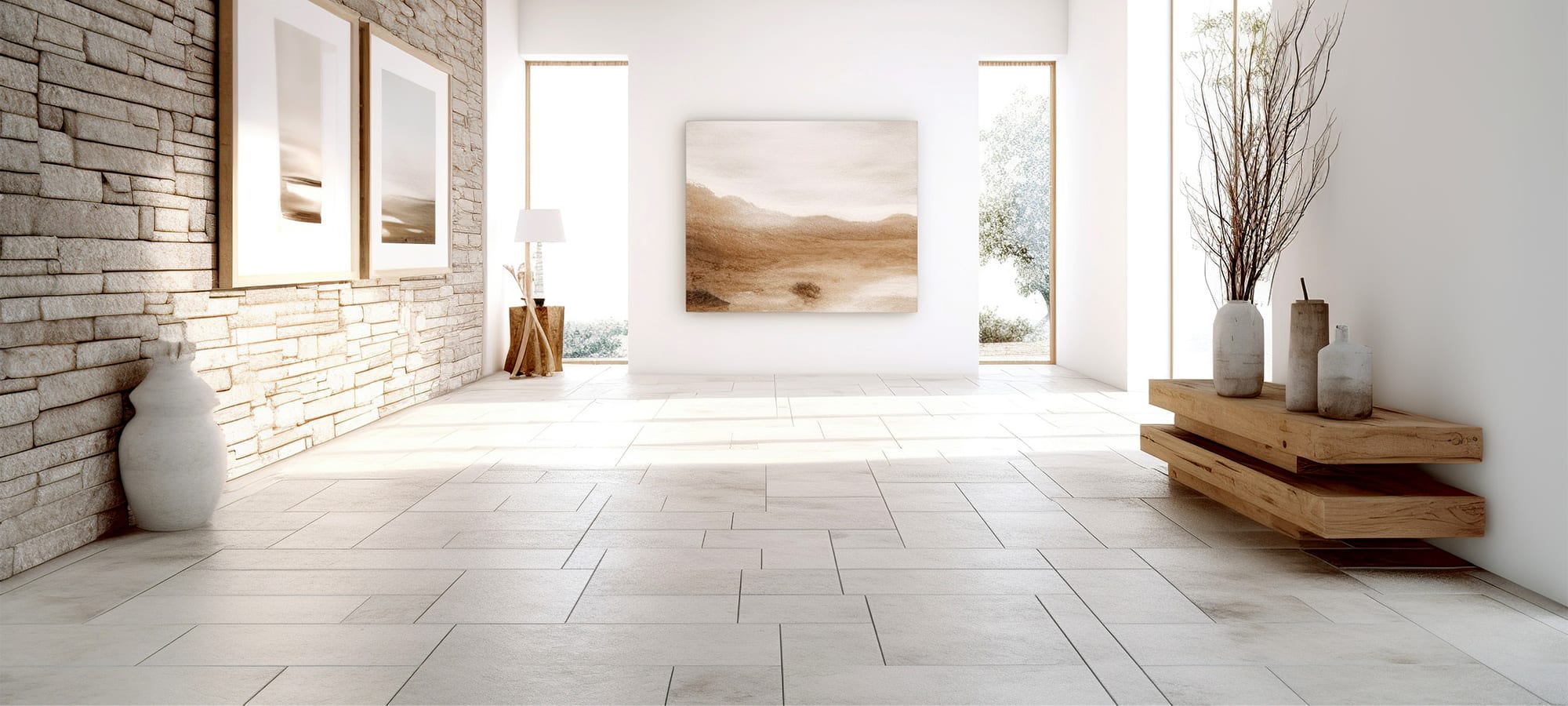 Low-maintenance tile flooring in a Sun City, AZ home