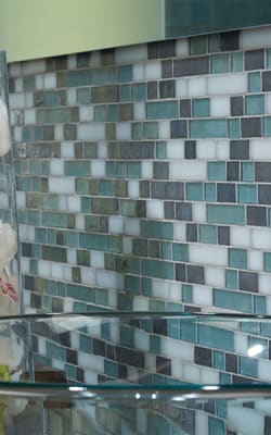 Glass tile flooring in Southeastern Minnesota from Eddie's Flooring