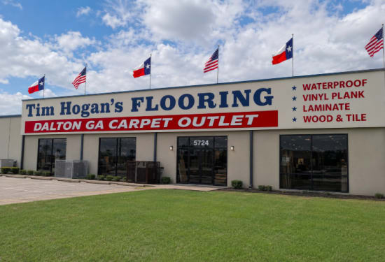 Tim Hogan’s Flooring showroom and warehouse in Fort Worth Texas