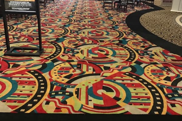 Fun design commercial carpet in Franklin, WI by DE Floor Coverings Inc