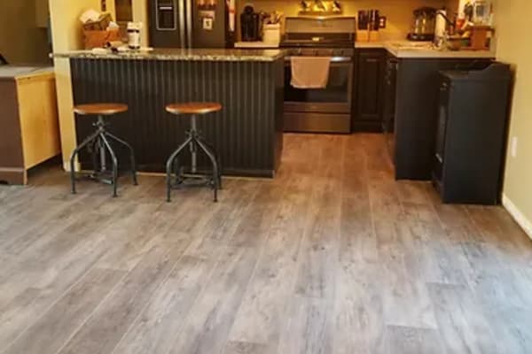 Modern kitchen flooring installation from Stauffer Bros Flooring in Selinsgrove, PA