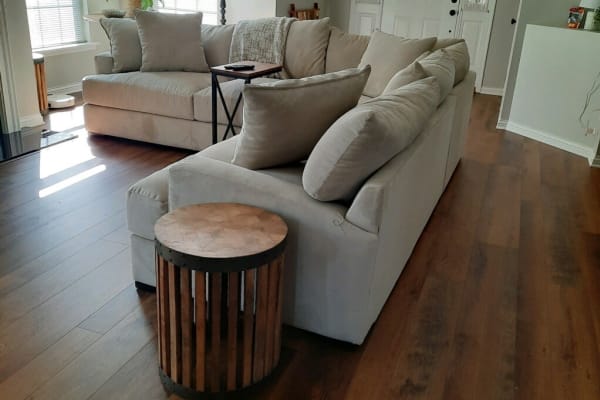 Living room wood plank flooring from The Floor Guy located in Georgetown, KY