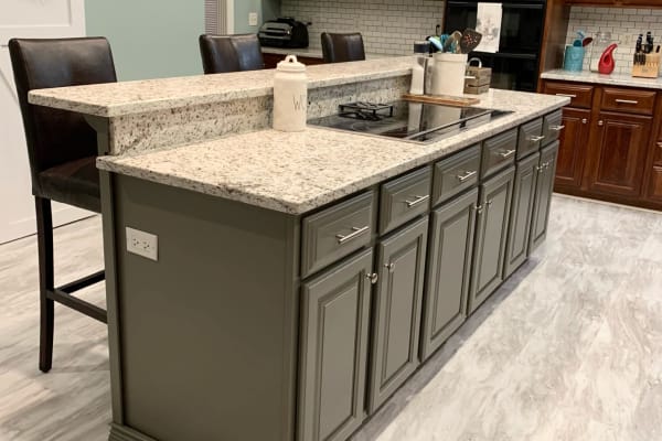 Kitchen island and kitchen flooring work from The Floor Guy located in Stamping Ground, KY