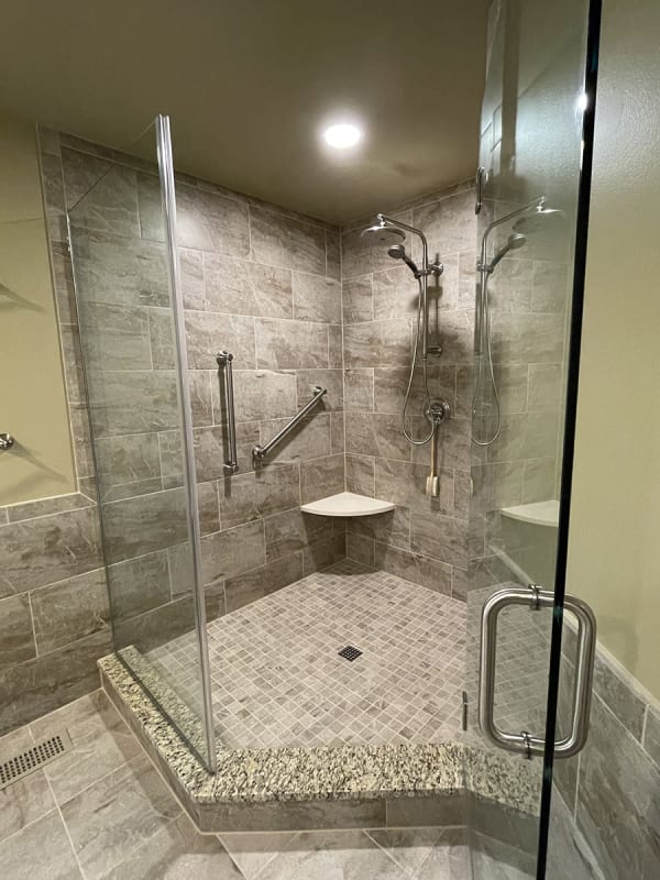 Large shower remodel in Fuquay-Varina, NC from APW Flooring & Remodeling