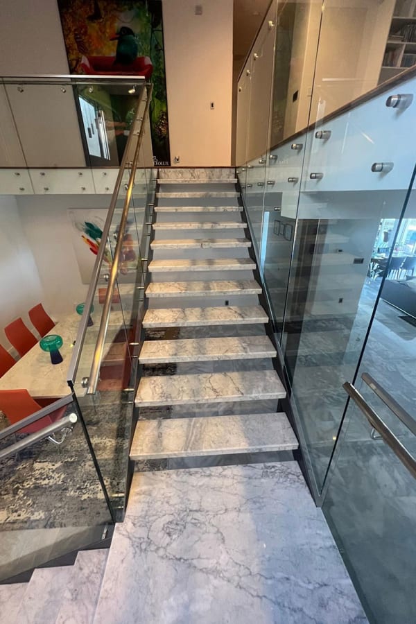 Marble Stairs in Post Ridge Dr from KATY TILE & MARBLE