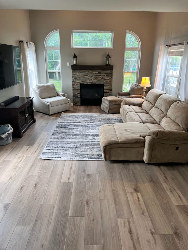 Before and after installations by Roy Lomas Carpets and Hardwoods in Harleysville, PA