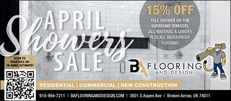 15% off full shower or tub surround remodel (All material and labor) plus all waterproof flooring. During the month of April 2025. Contact us for more info!