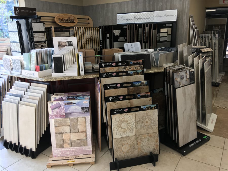 Tile samples at Wall-to-Wall Floor Covering in 