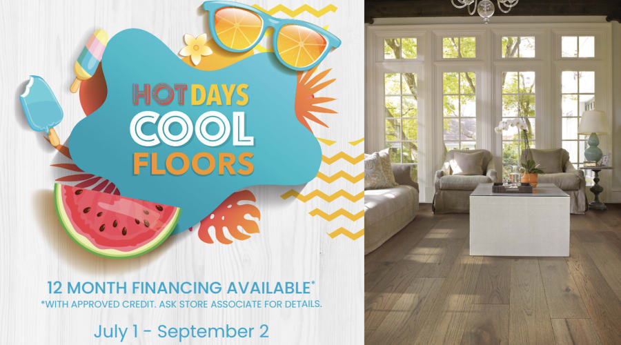 Shaw Summer Promo at Aroma'z Home - Shaw Hot Days, Cool Floors - 12 months financing available with approved credit, ask store associate for details.