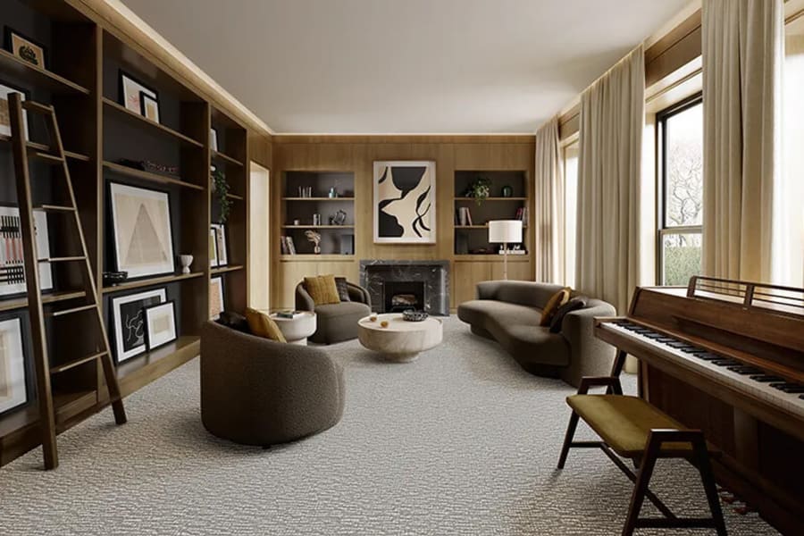 wall to wall carpet in a living room