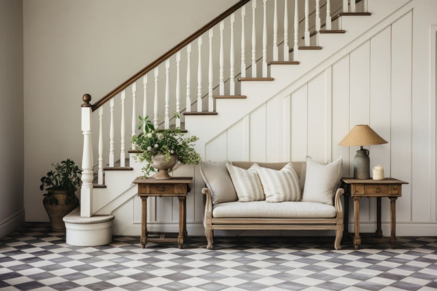 Traditional farmhouse interior design in Del Mar, CA from Geneva Flooring