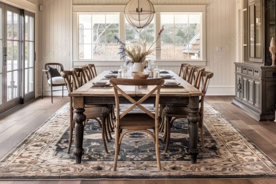 Traditional farmhouse interior design in Poway, CA from Geneva Flooring