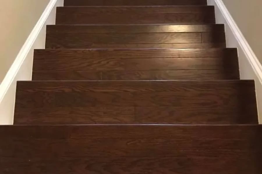 Hardwood stair work from M&M Flooring Design in Waxhaw, NC