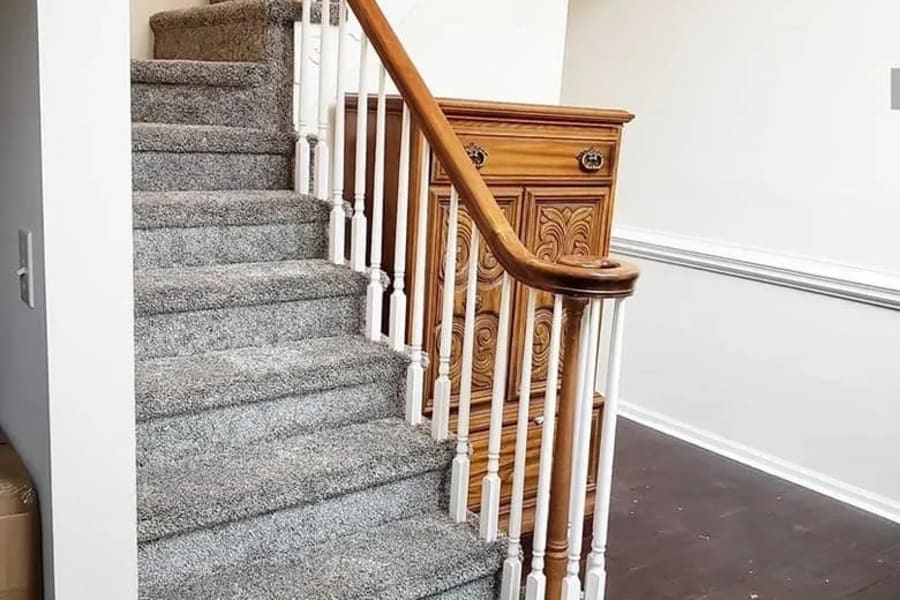 Carpeted staircase work from M&M Flooring Design in Indian Land, SC