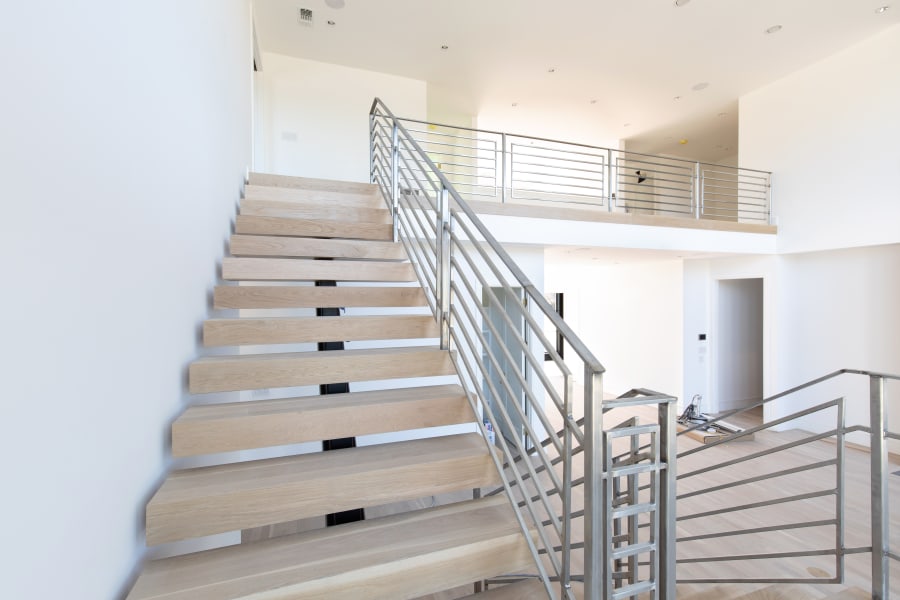 Wood stairs in Possum Kingdom, TX from OaKline Floors