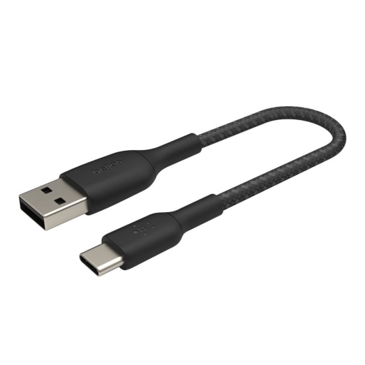 Belkin BoostCharge USB-A to USB-C Braided Cable, 0.15m Black