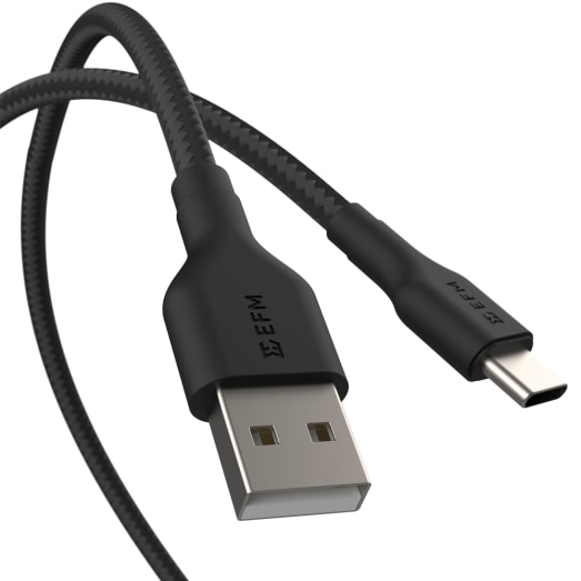 EFM USB-A to USB-C Braided Power and Data 2M Cable